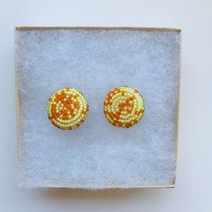 Vintage Italian Yellow & Orange Clip-On Earrings